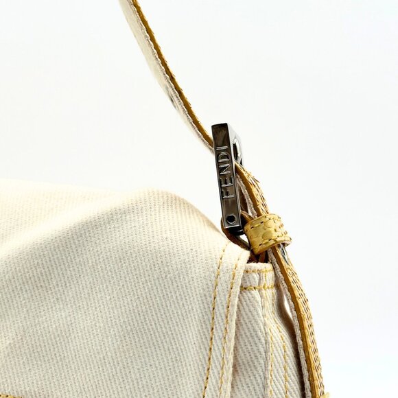 •SOLD•Vintage Fendi Denim and Python Baguette - Picture 5 of 9